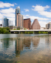 Wall Mural - The Colorado River Flows By Parks and Buildings in Austin Texas