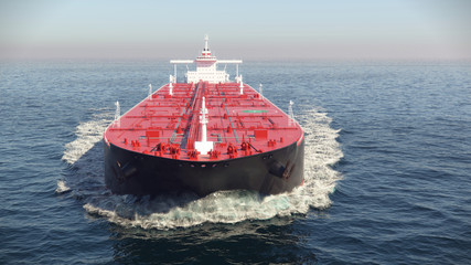 oil tanker floating in the ocean, 3d illustration