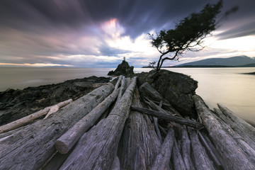 Cape Roger Curtis of Bowen Island BC Canada at sunset in this beautiful Pacific North West Landscape