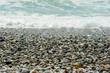 pebble beach and sea waves