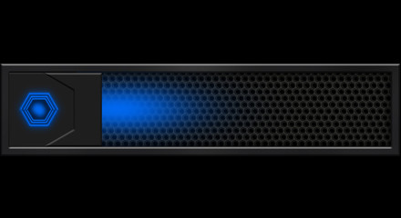 Black background and button, backlight neon