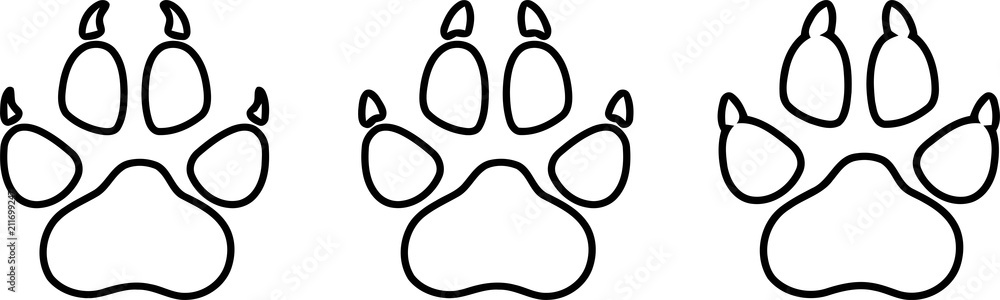 Wolf Pfote Hunde Pfote Aufkleber Label Logo Zeichen Stock Gamesageddon