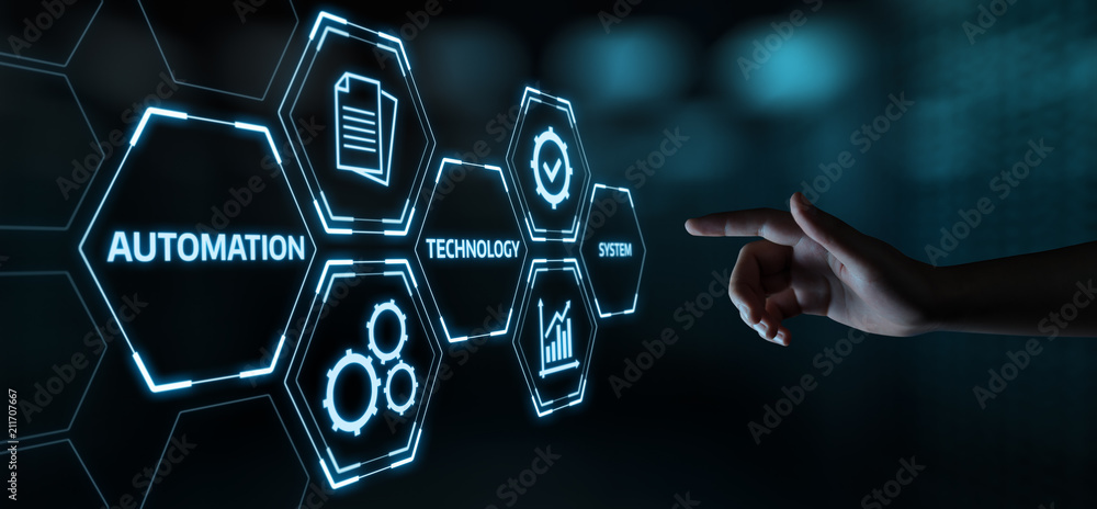 Automation Software Technology Process System Business concept - obrazy, fototapety, plakaty 