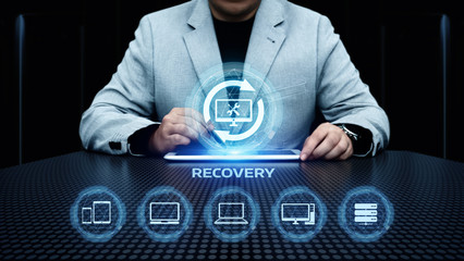 Wall Mural - recovery data backup computer internet business technology concept