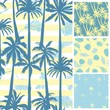 © Vladimir - Palm tree pattern. Seamless hand drawn textures on exotic trendy background. Nature textile print. Modern tropical template for web, card, placard, poster, cover, flyer, invitation, brochure, banner.
