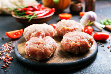 Canvas Print - raw cutlets