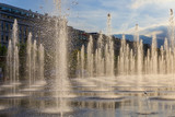 Fototapeta Most - Reflecting fountain on Promenade du Paillon in Nice France