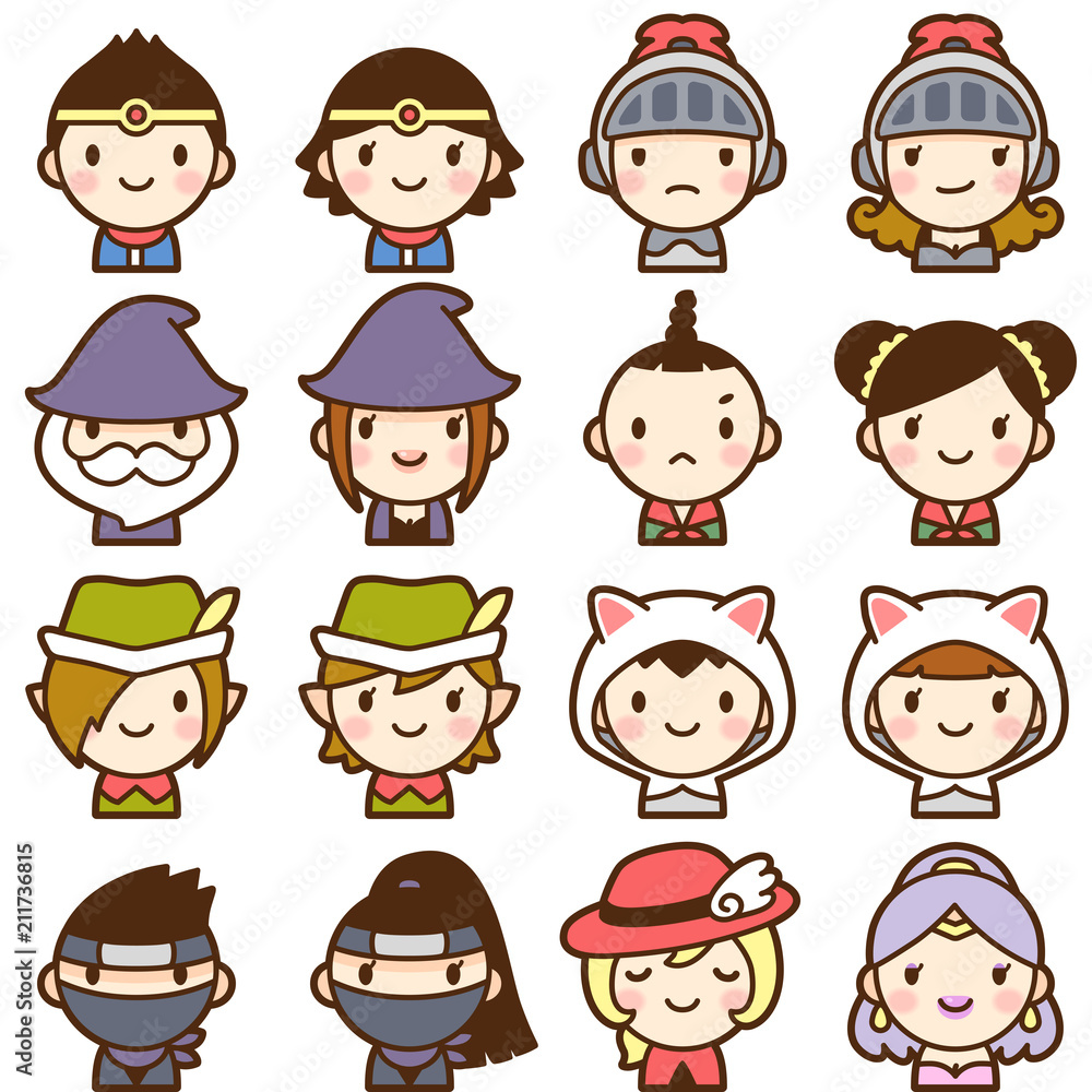 ゲームキャラクター ファンタジー RPG 伝説の勇者様御一行 顔 かわいい