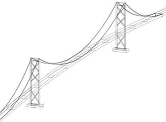 Bridge design - Architect Blueprint - isolated