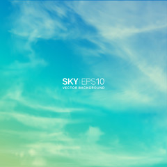 Wall Mural - realistic turquoise-yellow sky