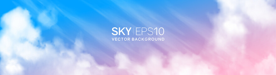 Wall Mural - realistic pink-blue sky