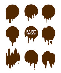 Wall Mural - paint drops and strokes. vector splashes