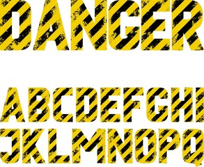 font with black and yellow grunge stripes