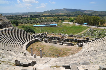 Poster - Miletus  Ancient Greek amphitheater landscape stone 