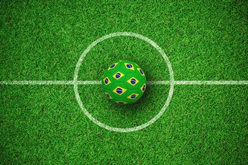 Sticker - Composite image of football in brazilian colours