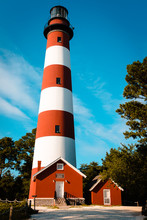 Portrait View Of The Lighthouse On Assateague Island In Virginia
