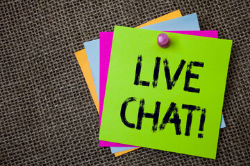 Wall Mural - handwriting text writing live chat motivational call. concept meaning real time media conversation o