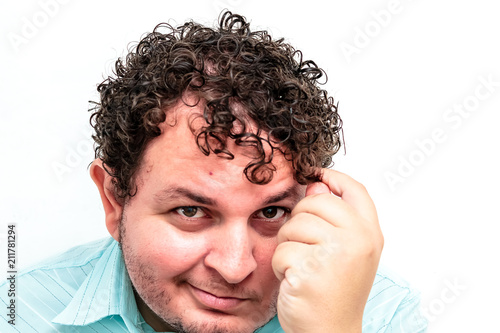 Chubby Friendly Close To The Head With Green Eyes And Curly