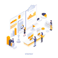 Wall Mural - flat color modern isometric illustration design - strategy