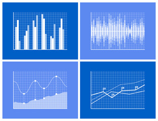 Wall Mural - Graphical Charts Collection Vector Illustration