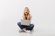 © Drobot Dean - Portrait of excited young casual girl celebrating success
