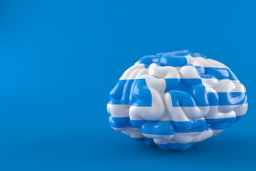 Wall Mural - Brain with greek flag