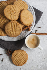 Poster - Homemade peanut Butter Cookies with criss-cross marks