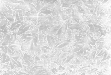 Wall Mural - fabric white grey  leaf textile background