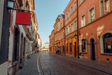 Fototapeta Londyn - old streets at dawn Warsaw Poland