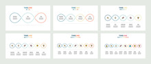 Business Infographics. Timeline With 3 - 8 Steps, Options, Loops. Vector Templates.