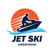 jet ski logo with text space for your slogan / tag line, vector illustration
