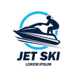 jet ski logo with text space for your slogan / tag line, vector illustration