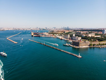 Istanbul, Turkey - May 23, 2018: Aerial Drone View Of Kadikoy Seaside In Istanbul
