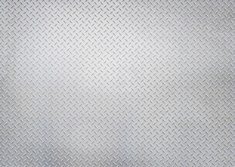 Wall Mural - White silver metal industrial plate wall diamond steel patterned background