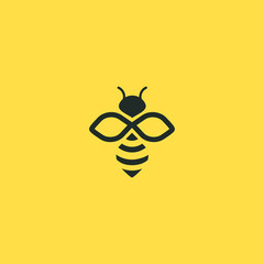 bee logo vector outline minimalist graphic vector