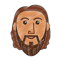 Wall Mural - Jesuschrist face cartoon vector illustration graphic design