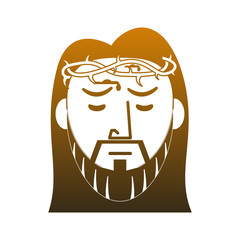 Poster - Jesuschrist face with thorns crown vector illustration graphic design