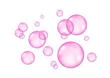 Fizzing Air Or Water Pink  Bubbles.