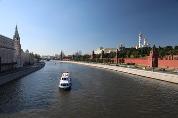 View of the Moscow Kremlin from outside Moscow rivers.