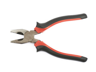 Black and red pliers tool isolated