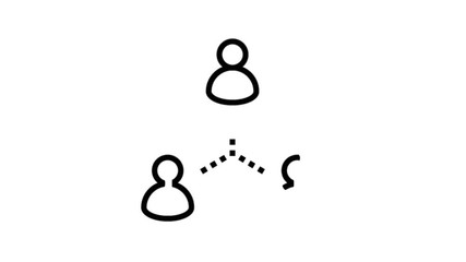 Business Social connections, networks Animation Flat line icon stock video design drawing isolated on white symbol background