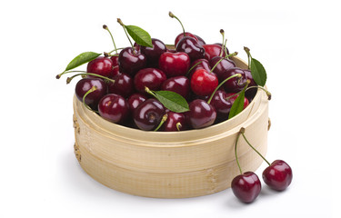 Sticker - Basket of ripe cherries