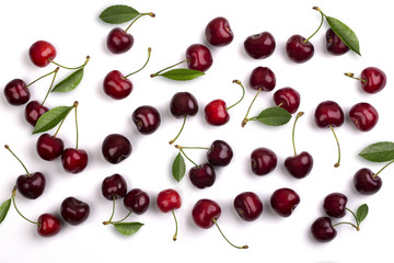 Poster - cherry on white background