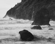 Powerful waves in Black and White, Cape Meares, Tillamook County, Oregon