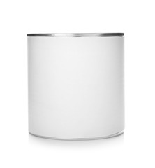 Wall Mural - Mockup of tin can on white background