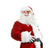 © New Africa - Authentic Santa Claus wearing funky sunglasses on white background