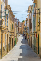 Poster - View of a narrow street in the historical center of Arta, Mallorca, Spain