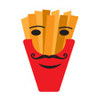 Isolated happy french fries emote