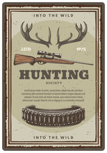 Vector Hunting Club Open Season Sketch Poster