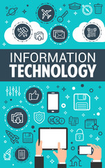 Poster - Information technology data vector poster